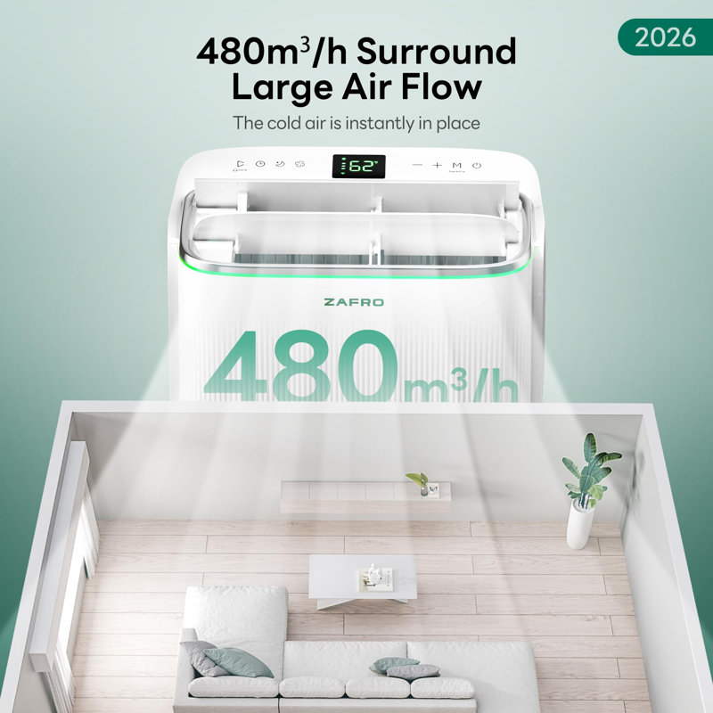 14000 Btu (10000 Btu Sacc) Smart Inverter Dual Hose Portable Air Conditioner - Energy Saving, Quiet (38Db), Drainage-Free, App & Remote Control For All Scenarios