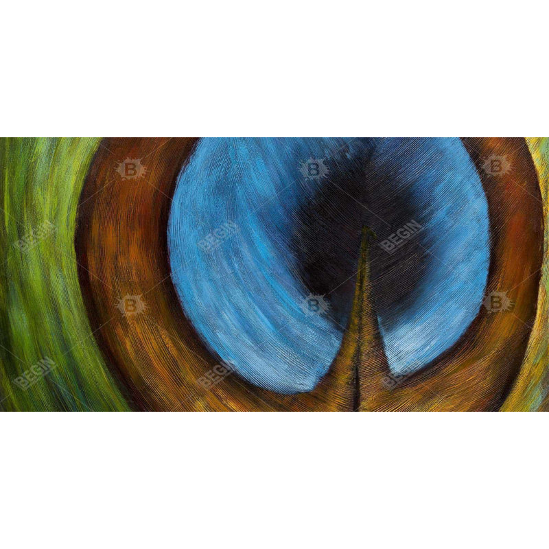 Peacock feather center - 15.75"x31.50" Desk mat