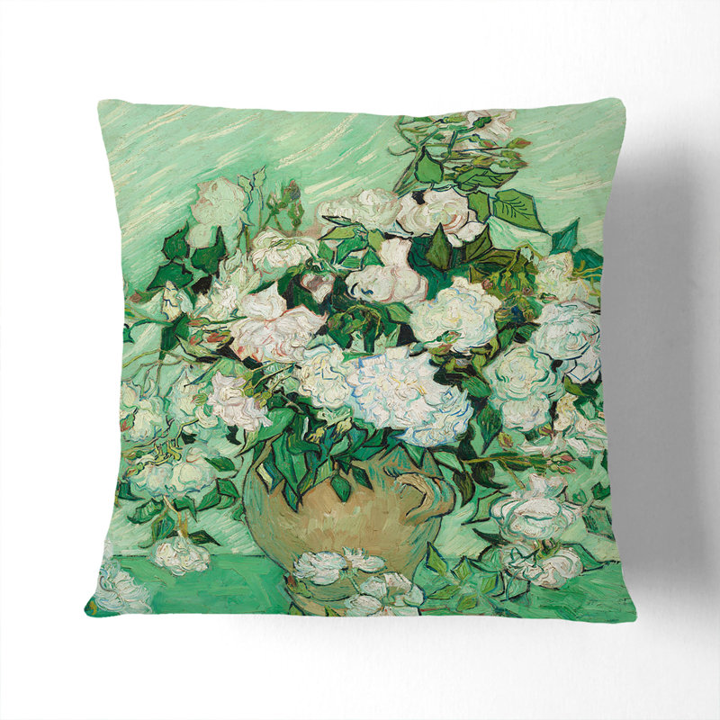 Roses Vol.1 Floral Scatter Cushion, 40cm H x 40cm W x 15cm D, Black