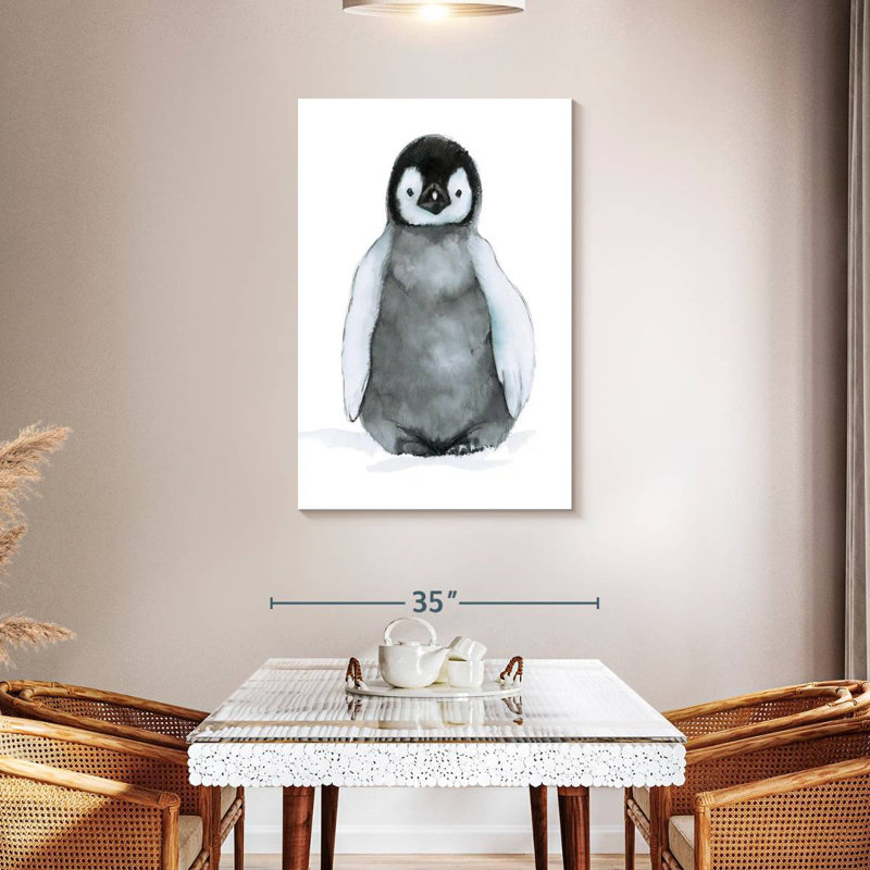 Illustration de bébé pingouin, H 45 po x l 30 po
