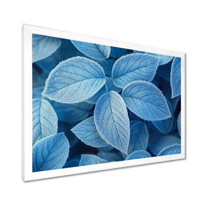«Ifraz Frost Blue Leaves Tranquility II» - feuilles, art mural