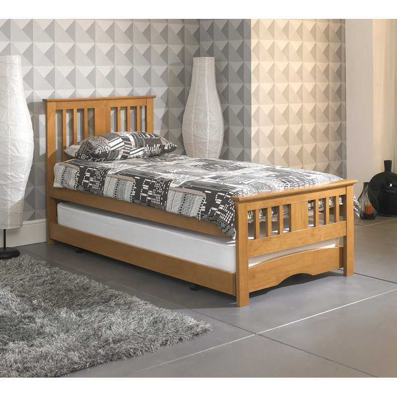 Solid Wood UK Single - DE 90 X 190 Cm with Trundle, Oak