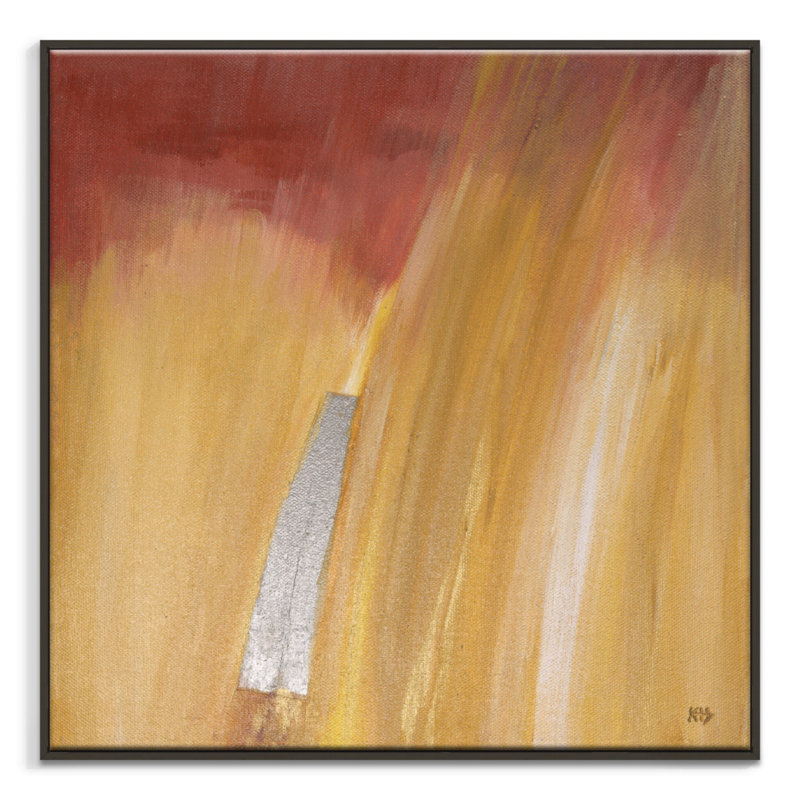 Fire Study 4 by Karen Hopkins - Wrapped Canvas Painting, 41 cm H x 41 cm W, Black
