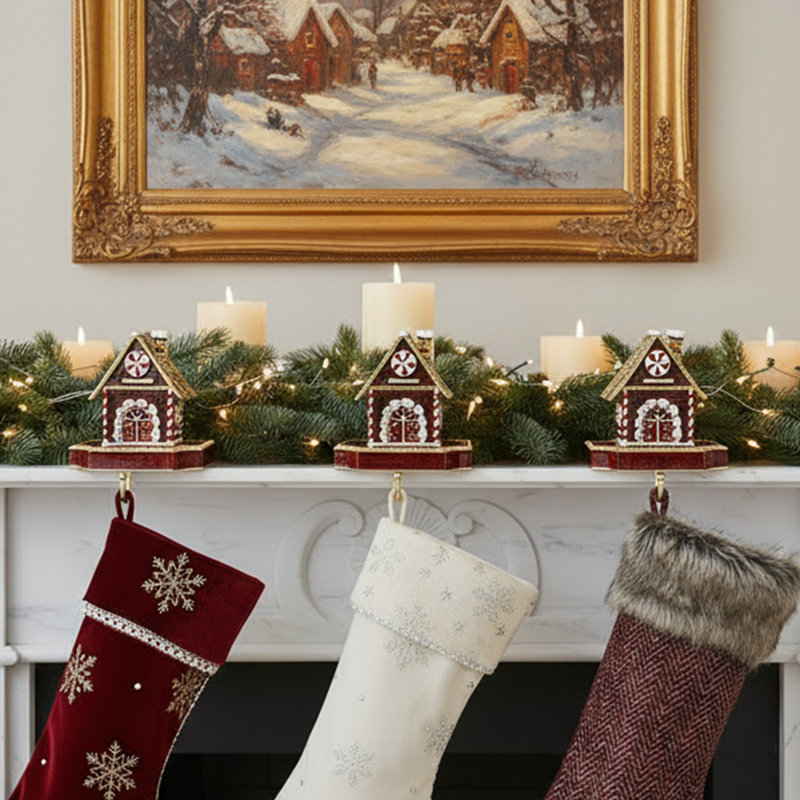 Holiday Gingerbread Box Stocking Holder