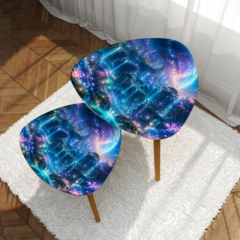 Ensemble de 2 tables basses gigognes Triangle