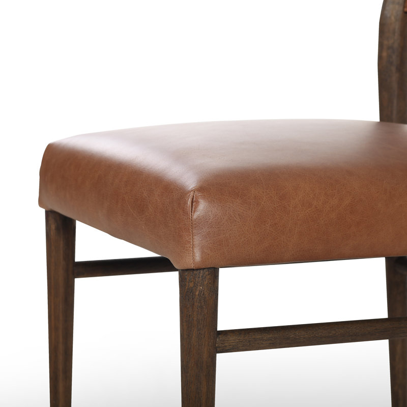 Chaise d'appoint Violeta, Cuir véritable châtaignier Sonoma