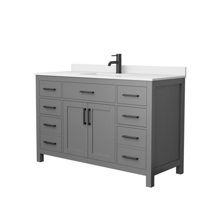 Beckett 54" Freestanding Single Bathroom Vanity with Cultured Marble Top