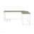 Gray & White L-Shaped Rectangular Computer Desk