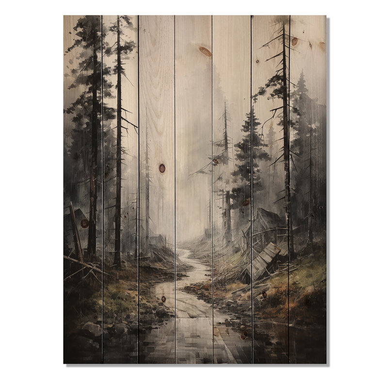 Panneaux de décoration murale en bois Izora - Paysages, H 44 po x l 34 po