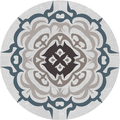 Tapis damassé bleu