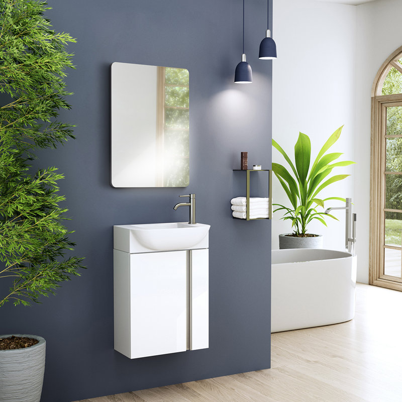 Camilia 17.7'' W Single Vanity, Glossy White