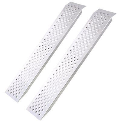4FT Aluminum Shed Ramps 2PC, Outdoor Loading Ramps for Shed Curb Steps Stairs, Golf Cart Ramps, Four Wheeler Ramps