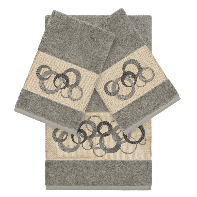 Ensemble de serviettes 3 pièces Annabelle Textiles, Gris clair, Hand Towel