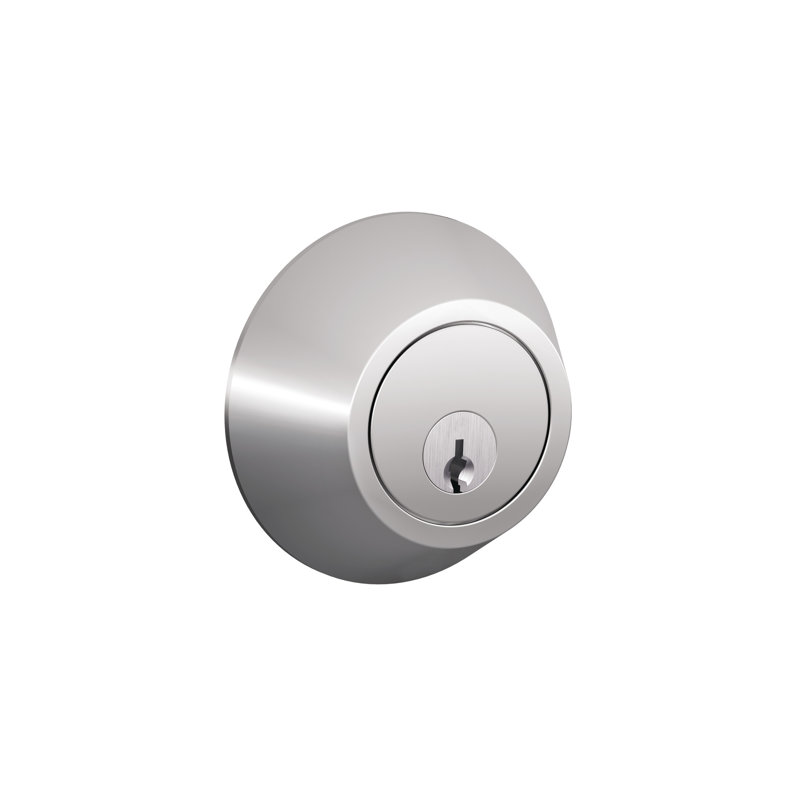J Series Single Cylinder Deadbolt with Rosette, Polished Chrome, Yes