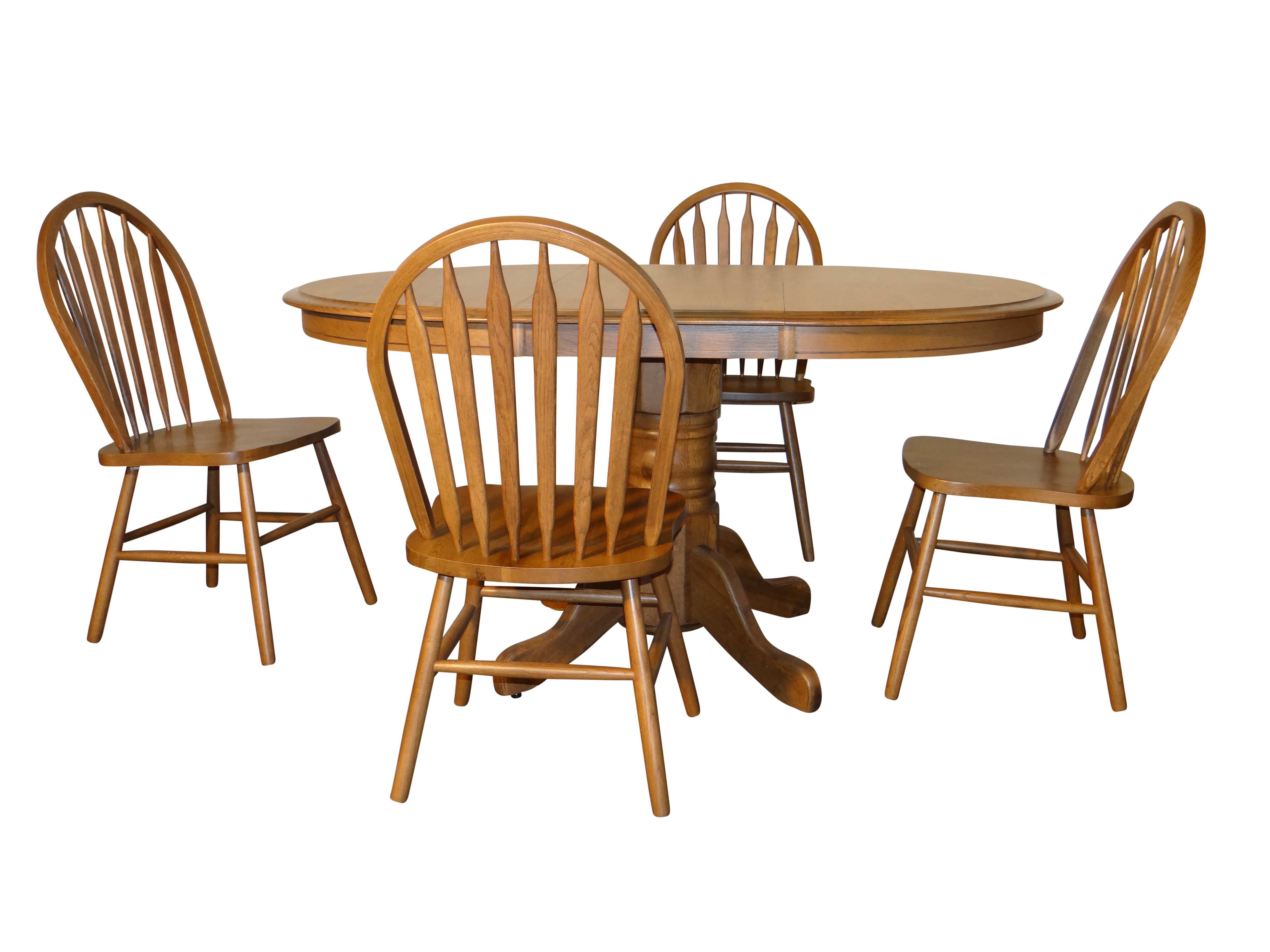 Canora Grey Fillian Extendable Solid Oak Pedestal Dining Table ...