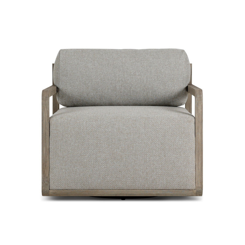 Stroud Outdoor Teak Swivel Lounge Chair, Hayes Fog