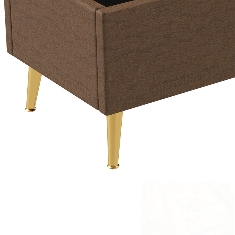 Banc Boucle avec rangement rabattable et siège capitonné, Gris