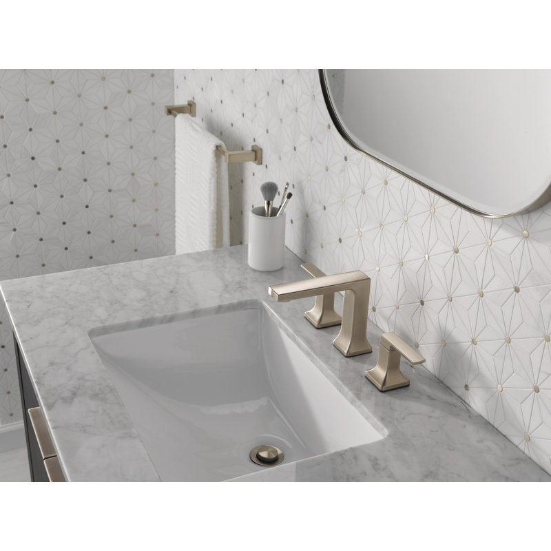 Velum Widespread Bathroom Faucet 3 Hole, 2-handle Bathroom Sink Faucet with Drain Assembly, Stainless