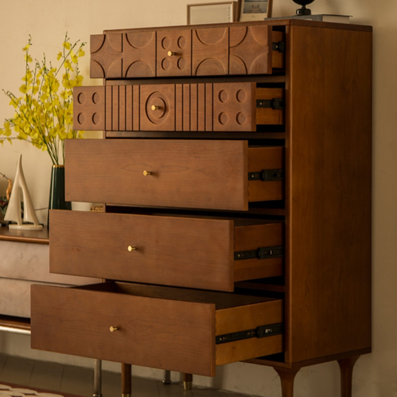 Commode de rangement en bois massif style rétro