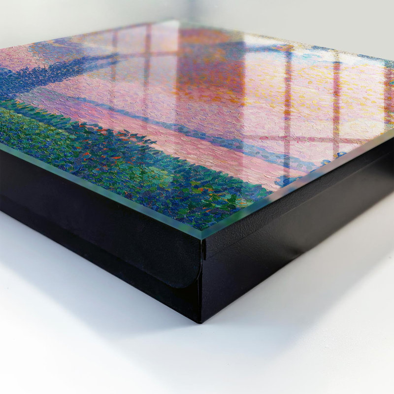 Decorative key box for wall, Opens to the left, 30x30x5, Black, Colorful sky above the water surface, peaceful landscapes, 