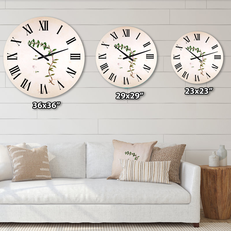 Vintage London Plants II - horloge murale campagnarde, Grand