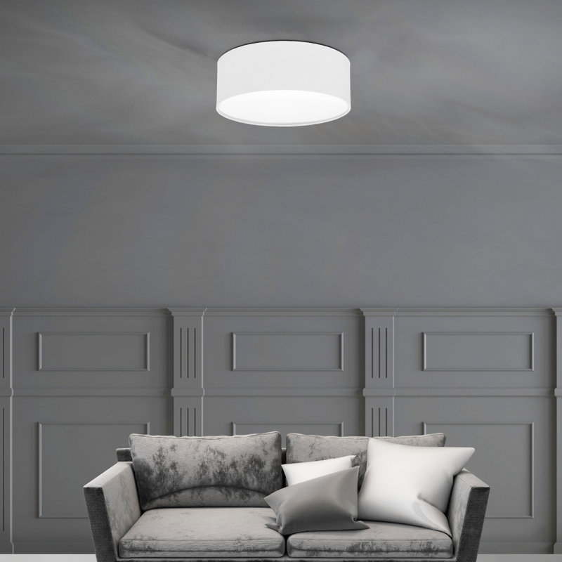 Davidde Fabric Flush Mount, White