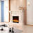 Ivory White Landscape Electric Fireplace With Decoration and Heating-119603336-108191634