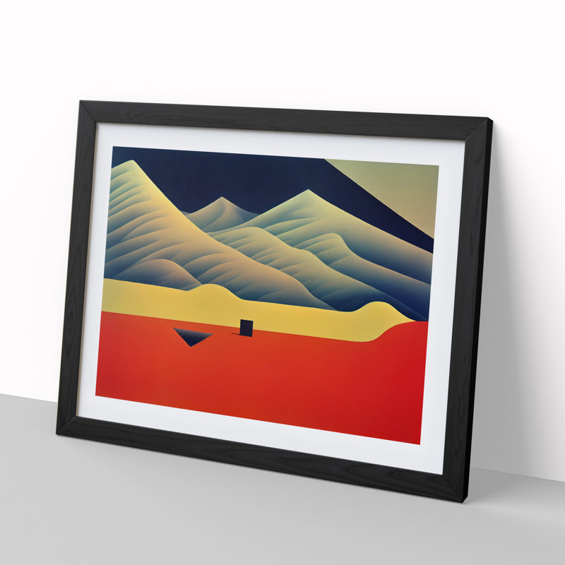 An Abstract Desert Vol.2 1 Piece Single Picture Frame Wall Art, 46cm H x 64cm W x 2cm D, Black
