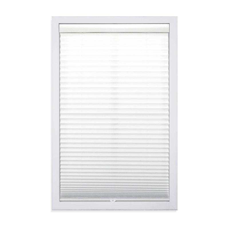 Coursey 1 inch Cordless Semi-Sheer Light Filtering Pleated Shade, 34"W x 64"L, White