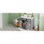 Meuble-lavabo moderne 36 po gris avec lavabo en céramique, portes à fermeture douce, 4 tiroirs de rangement, conception élégante pour les petites salles de bain-1891943107