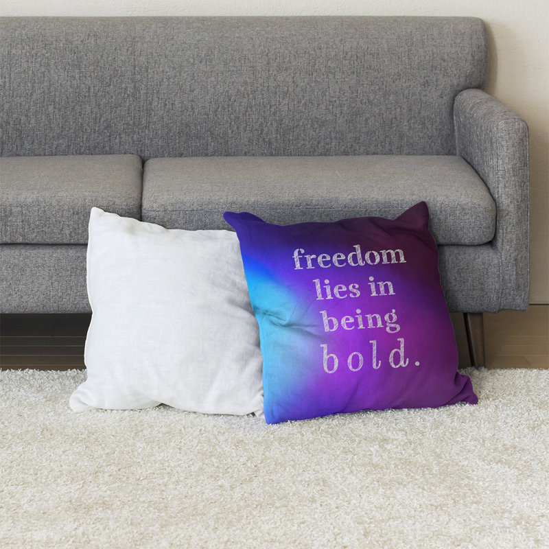 Coussin de sol, 28 po x 28 po, Bleu / Mauve