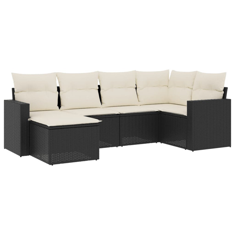 Vidaxl Garden Sofa Set Black, Cream White
