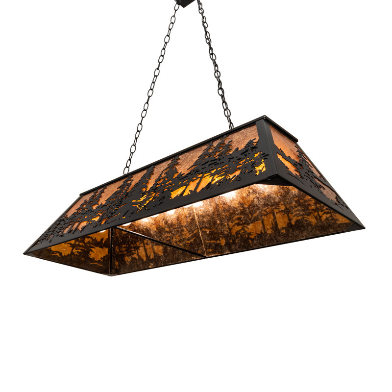 Doby 6 - Light Pendant, 43" H x 48" W x 17" D, Black Satin Wrought Iron