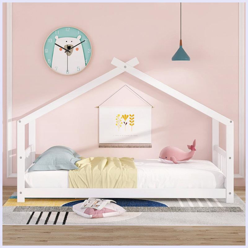 Lit en bois Modern House, Simple, Blanc