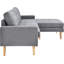 1 canapé modulaire en tissu de polyester gris 3 pièces Mid-Century