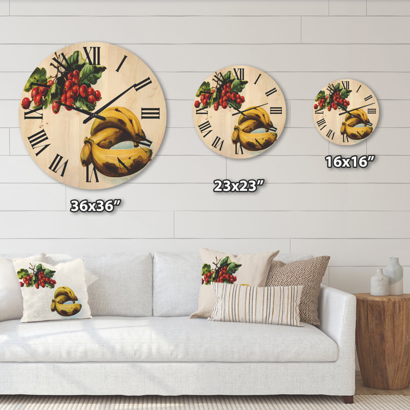 Horloge murale Banana and Berries, Très grand