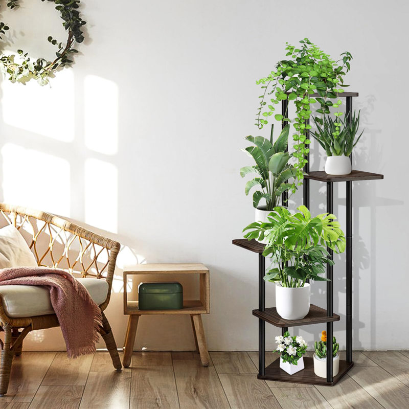 Support pour plante 5 niveaux, Espresso / Noir