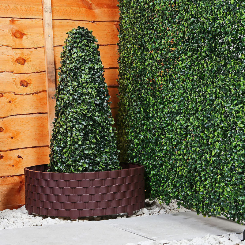Gravett 114.3cm H x 88.9cm W Composite Lawn Edging, Brown