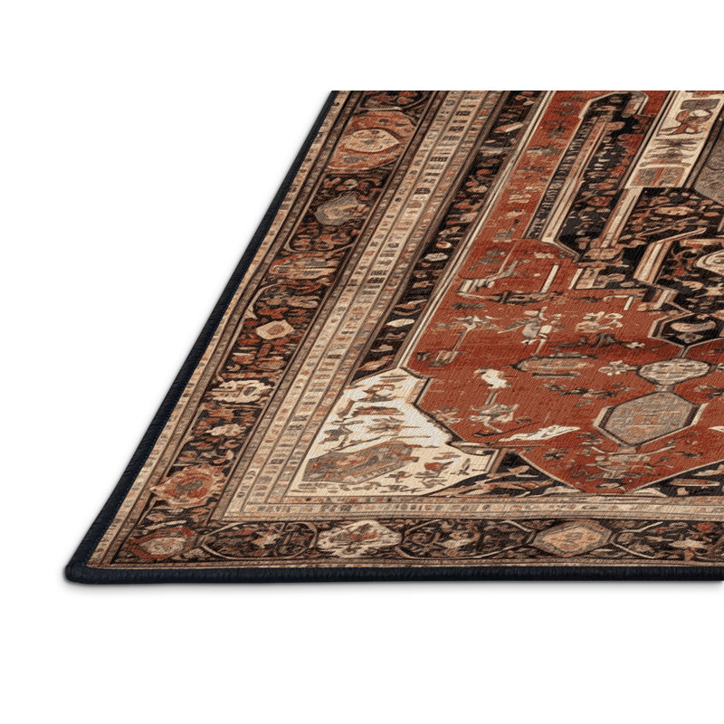 Tapis brun lavable à la machine, Rectangulaire 3 pi x 5 pi