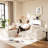 Boneless 111" Modular Sectional Sofa L-Shape Rabbit Plush Couch With Chaise, Modular Boneless L-Shaped Deep Seat Cloud Couch, Comfy Sleeper Floor Sofa For Living Room