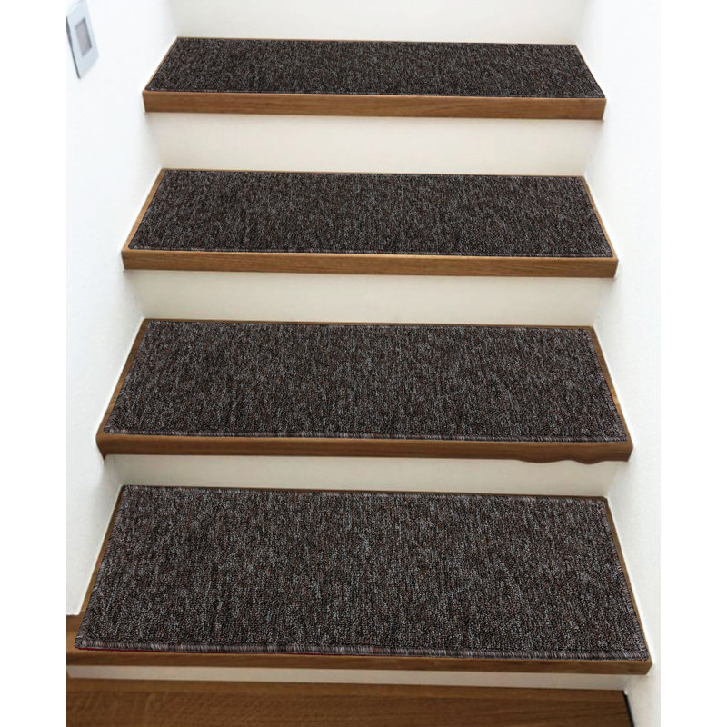 Marches d'escalier grises antidérapantes 9 po x 30 po (ensemble de 7), Gris, 7