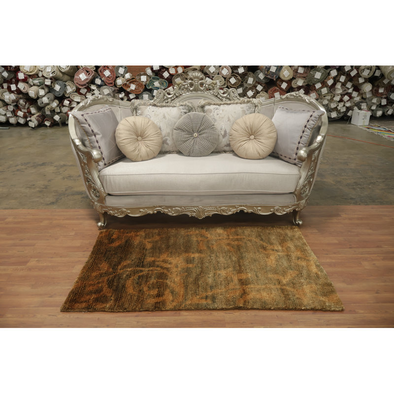 Tapis marocain moderne moderne à motif floral en jute oriental noué à la main 3 x 5 pi