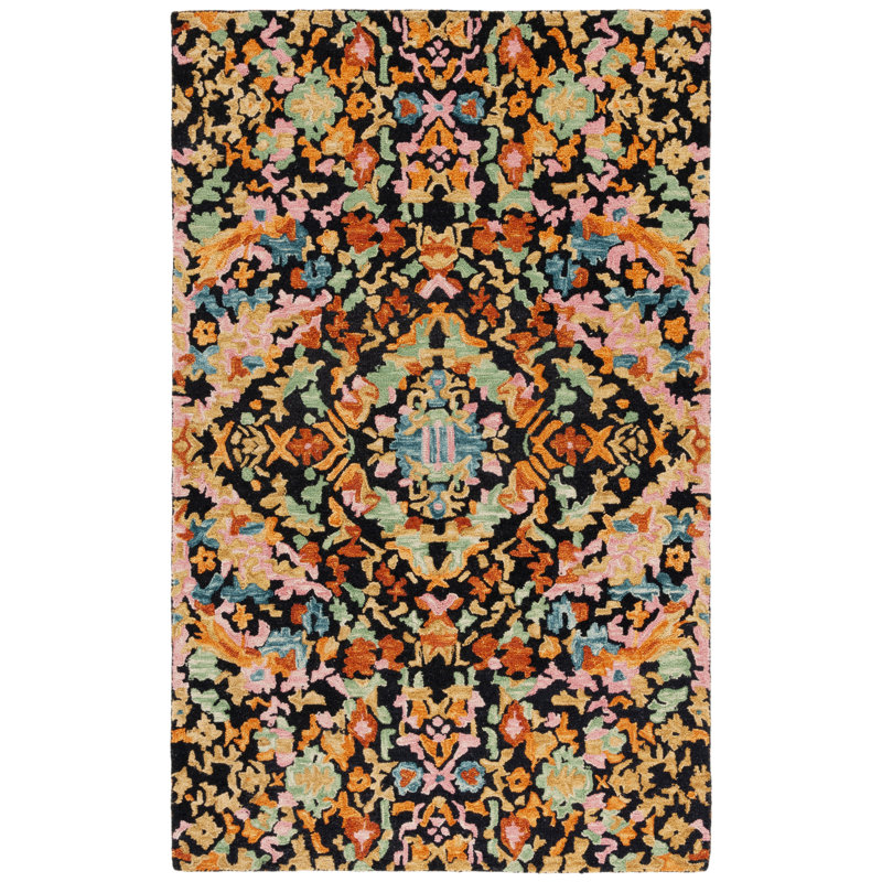 Hand Tufted Wool;Cotton Abstract Indoor Rug, Rectangle 5' x 8'
