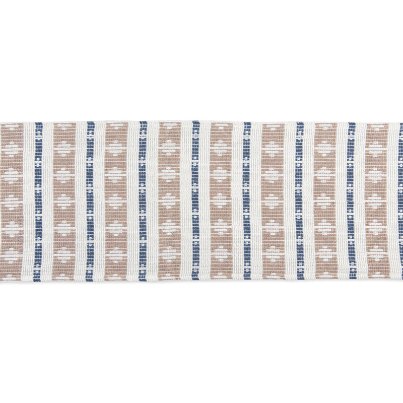 FRENCH BLUE/STONE COLBY SOUTHWEST TABLE RUNNER 15X108, French Blue/Stone