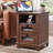 Rimmer 18"W Farmhouse 2-Drawer Wood End Table, Small Side Table With Charging Station-2072846006
