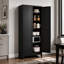 Armoire de cuisine 75 po en métal avec 5 tablettes réglables, capacité de 180 lb, rangement autoportant pour la cuisine et la salle à manger-619828874