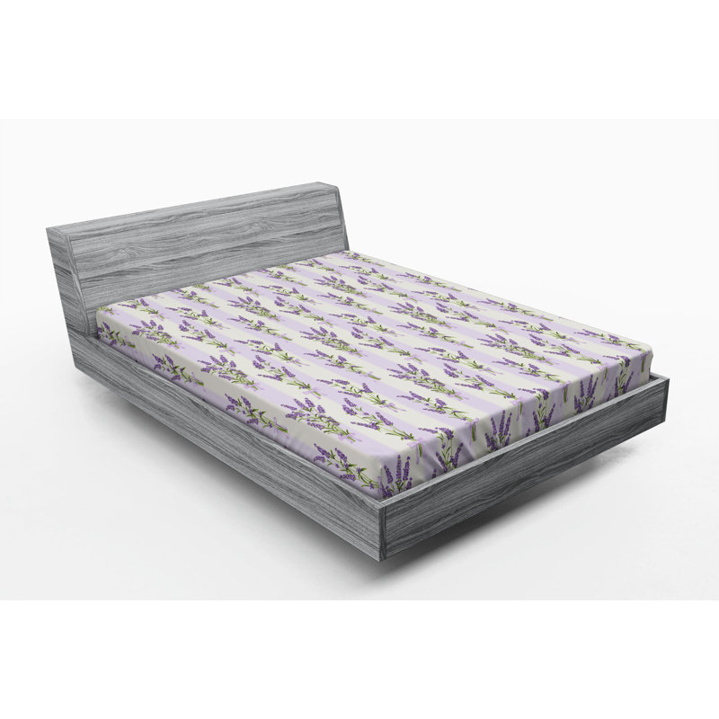 Microfiber Floral Fitted Sheet, Full Fitted Sheet