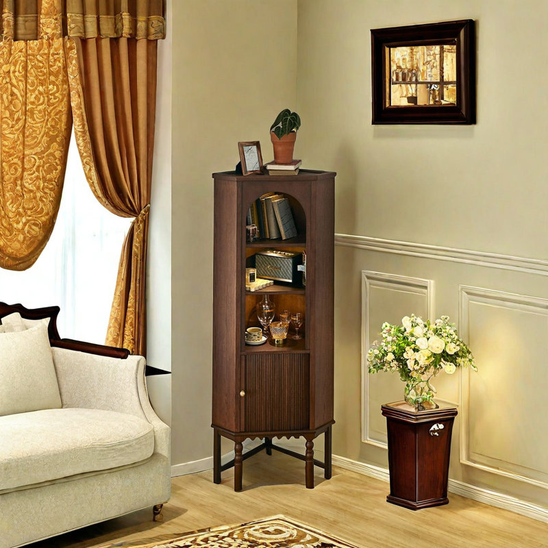 French Style Retro Accent Cabinet Accent Cabinet, Brown