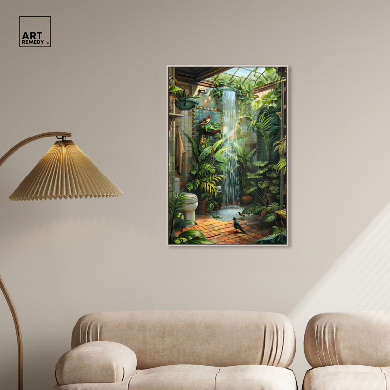 Art de la salle de bain Waterfall, Cadre argenté, H 16 po x l 11 po