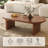 Mid - Century Modern Oval Coffee Table, 47.3” Walnut Wood Living Room Center Table, Stylish & Sturdy Accent Table for Home Decor & Daily Use